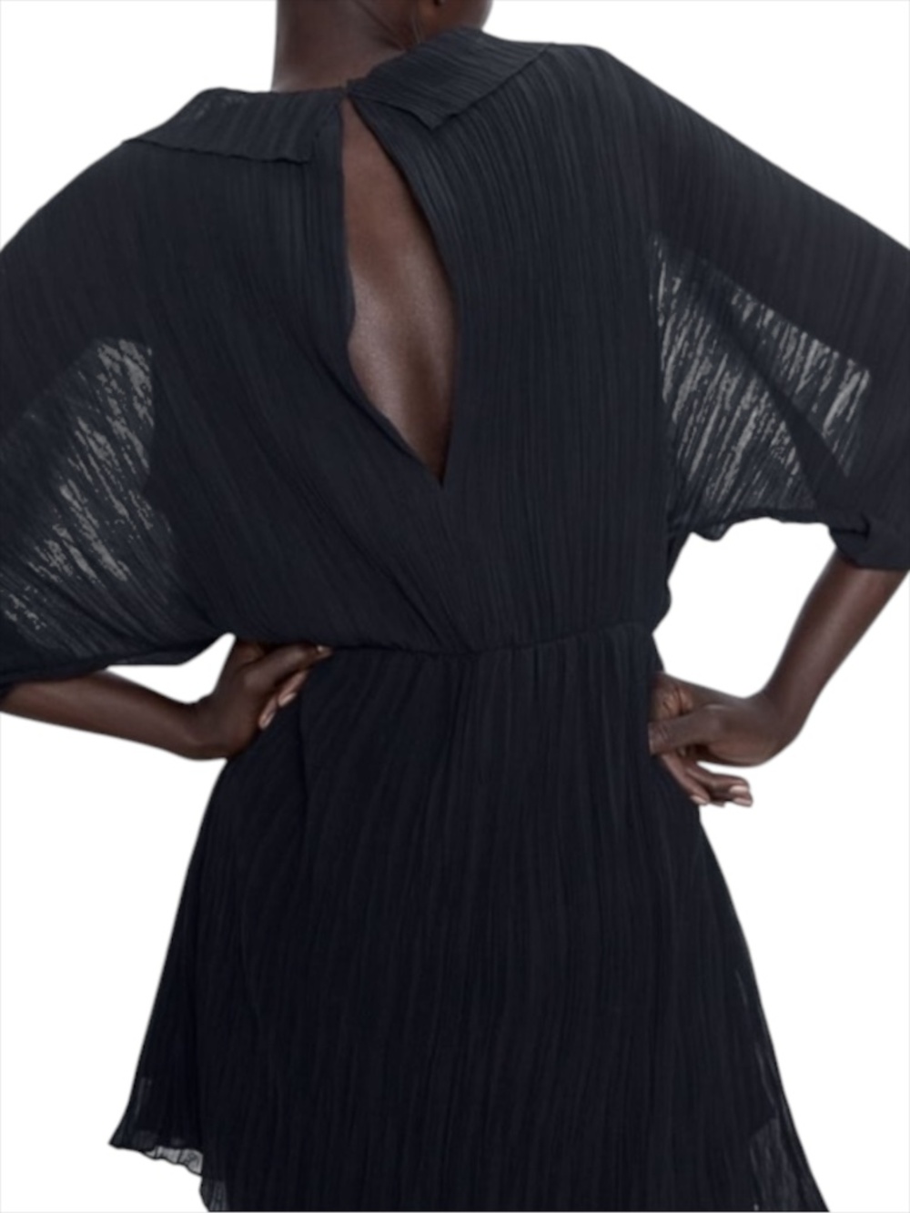 Zara Short Pleated Jumpsuit - Black Size XS - Picture 3 of 11